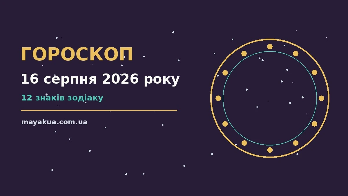 Недільний гороскоп на 16 серпня 2026 року: символічне зображення зодіакального кола на світлому тлі, кава, блокнот і квітка на столі
