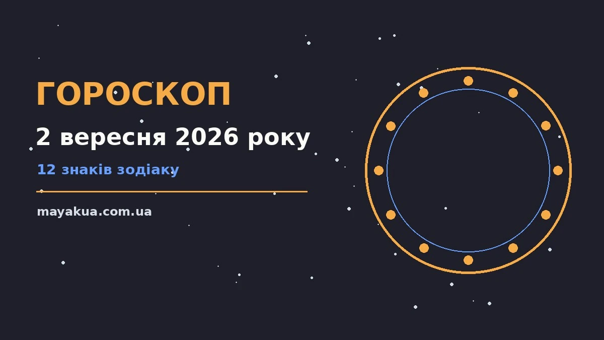 Астрологічний гороскоп на середу 2 вересня 2026 року з символами дванадцяти знаків Зодіаку